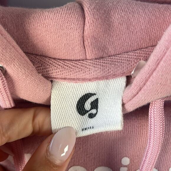 Glossier Original Pink Logo Hoodie Size Small Gently Used - Picture 5 of 7